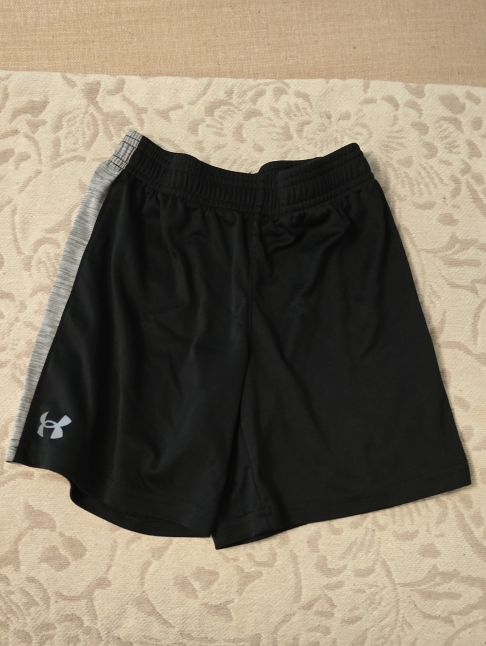 Under Armour Black Shorts with Gray Side Stripe